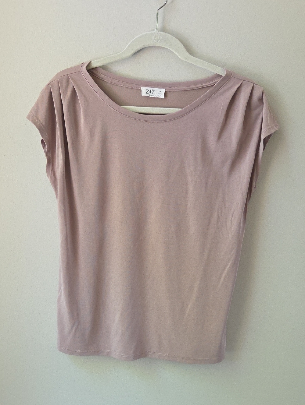 Maurices 24/7 Scoop Neck Cap Sleeves Dusty Mauve Top Womens Medium
